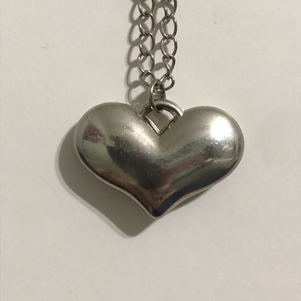 Reflective Silver Heart Necklace